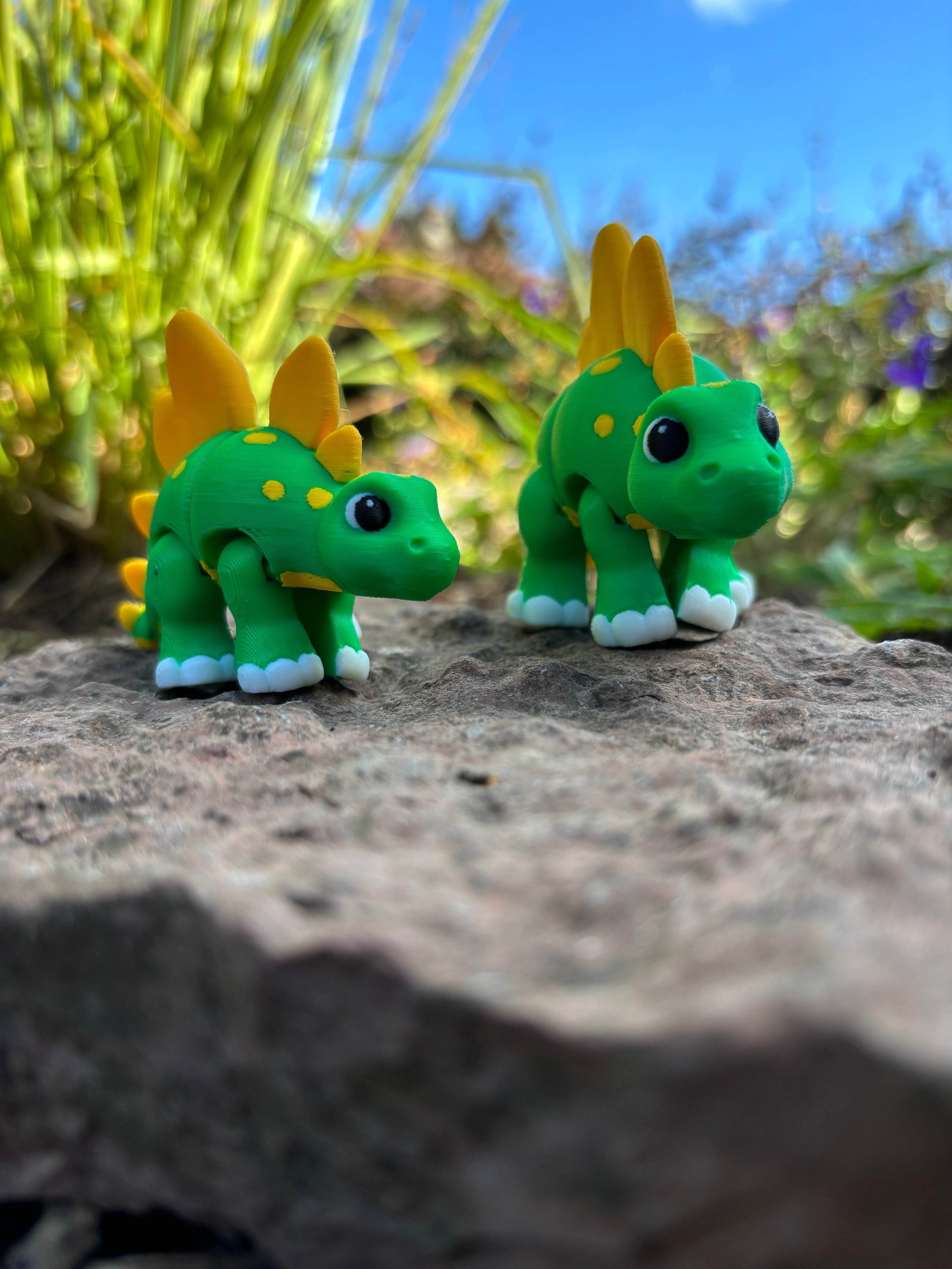 Sunny & Shadow, the Spiketail Stegos of Glimmer Fern Forest